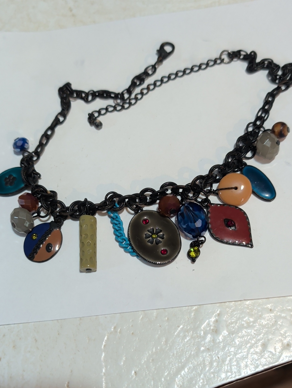 Multi-Color Charm Bracelet Necklace – Women Jewelry